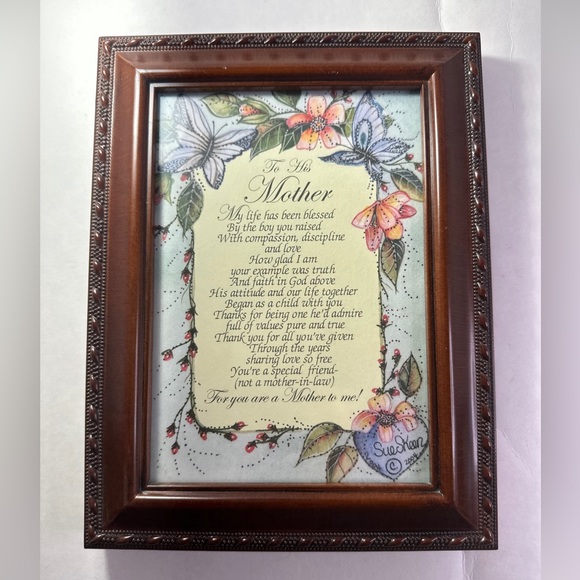 Framed art poem by Sue Skeen 2004 To his Mother - Picture 3 of 11